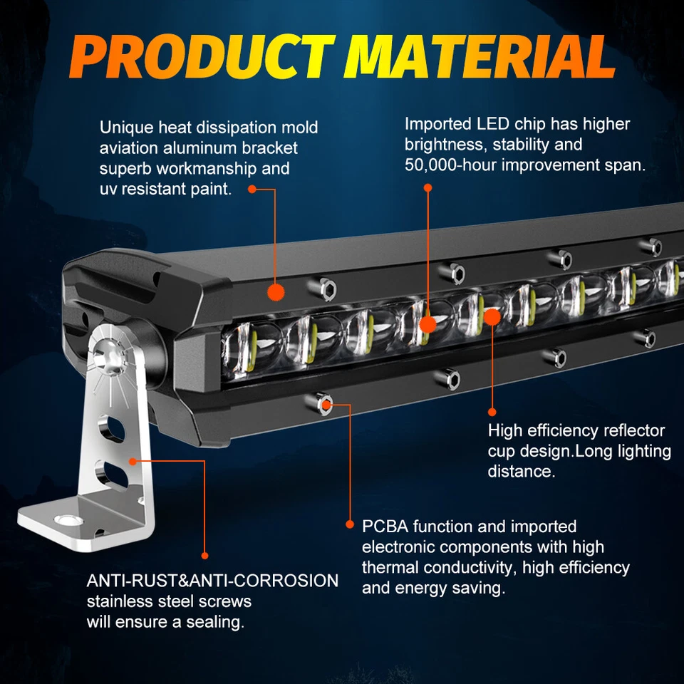 Barra de luz LED curva de 50" techo + cápsulas de 3" + kit de cables para Jeep Cherokee XJ 1984-2001 Foto 4 de 4
