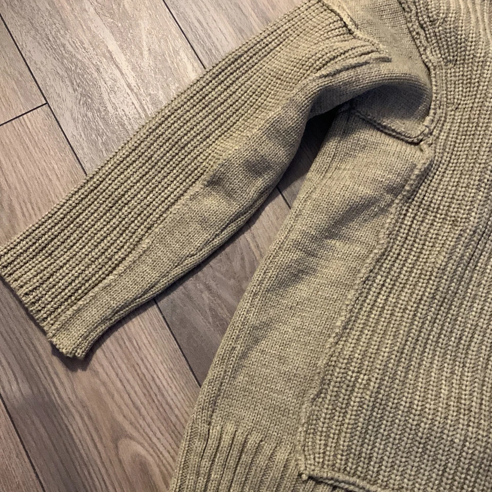 Cárdigan suéter Jac Fleurant verde sin cuello manga larga seguridad M Foto 3 de 4