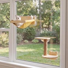 Cat Window Hammock Bed 4pcs/Set Cat Window Perch for Indoor Cats Seat with Tw...