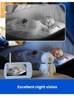 BM300 5’ HD Video Baby Monitor, Smart Baby Monitor with 1080P Camera 3600mAh