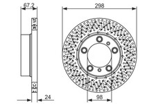 1x BOSCH Bremsscheibe 0 986 479 674 für CAYMAN PORSCHE 987 BOXSTER