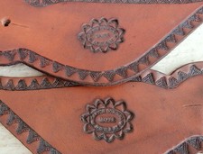 Canyon Cowgirl Border Stamped Spur Straps Jeremiah Watt Buckles