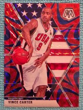 2019-20 Panini Mosaic USA Basketball Reactive Blue Prizm Vince Carter #258 HOF