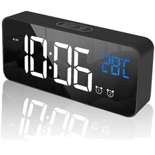 Wecker LED Tischuhr Digital Funkuhr Schlafzimmertimer Weckfunktion