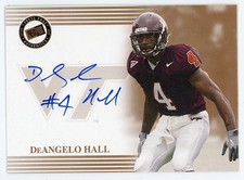 DeAngelo Hall-Signed 2004 Press Pass Certified Trading Card (Virginia Tech)