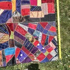 Vintage Handmade Crazy Quilt Patchwork Quilt Top C 1900. 71x71 Inches Cutter — photo 5