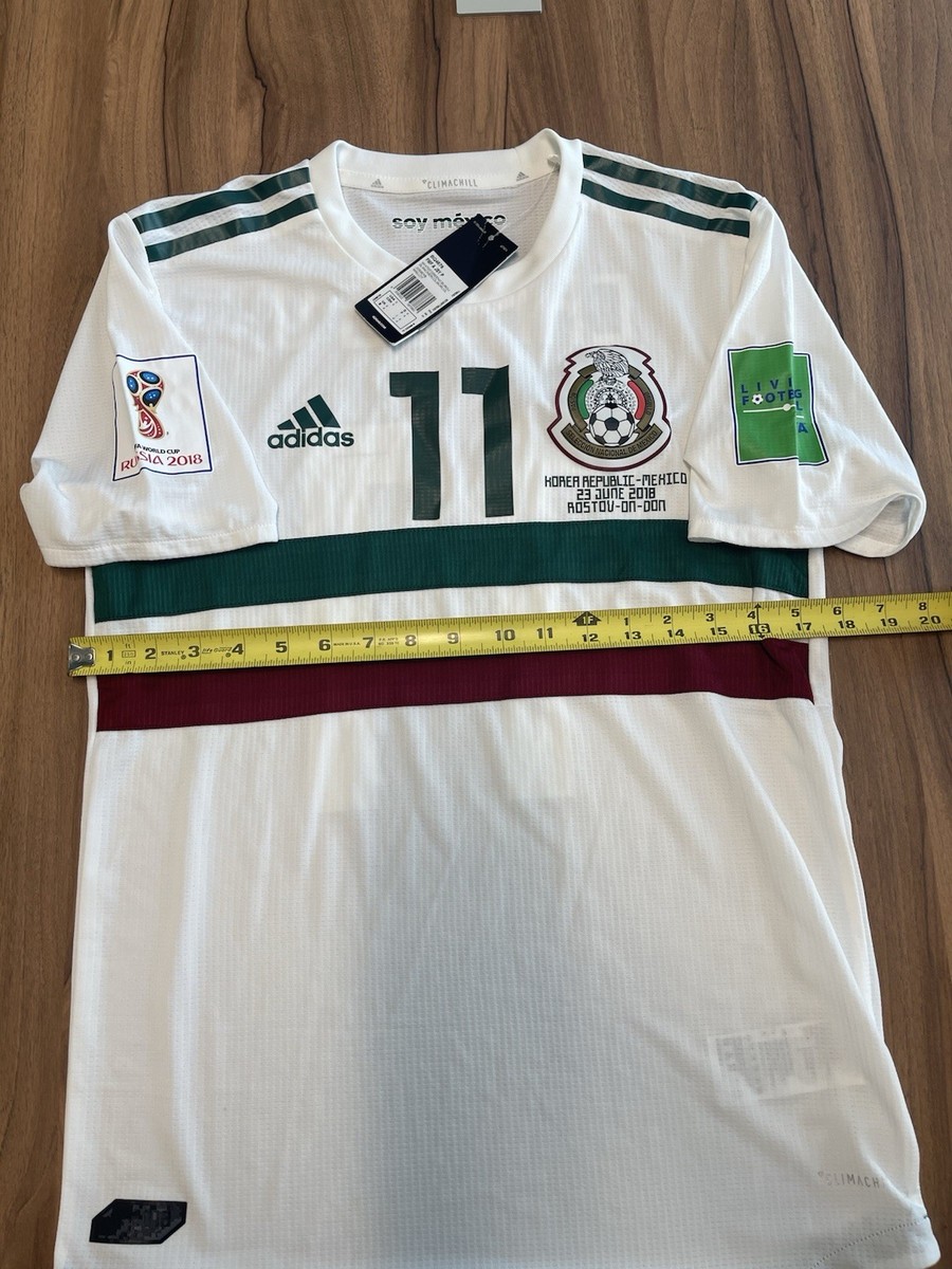 Carlos Vela 11 Mexico 2018 Adidas World Cup Away Jersey White Size