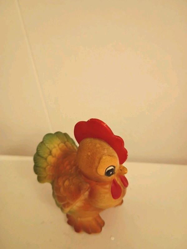 Josef Originals Cute Little Rooster Barnyard Chicken Ceramic Figurine