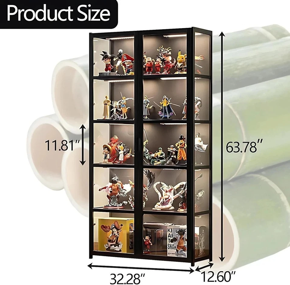 Vitrina con puerta de vidrio acrílico, vitrina de curiosidades de 5 niveles, coleccionable... Foto 3 de 4