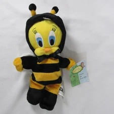 Tweety Bird as Bumble Bee Plush Stuffed Bean Bag Vintage 1999 Warner Bros