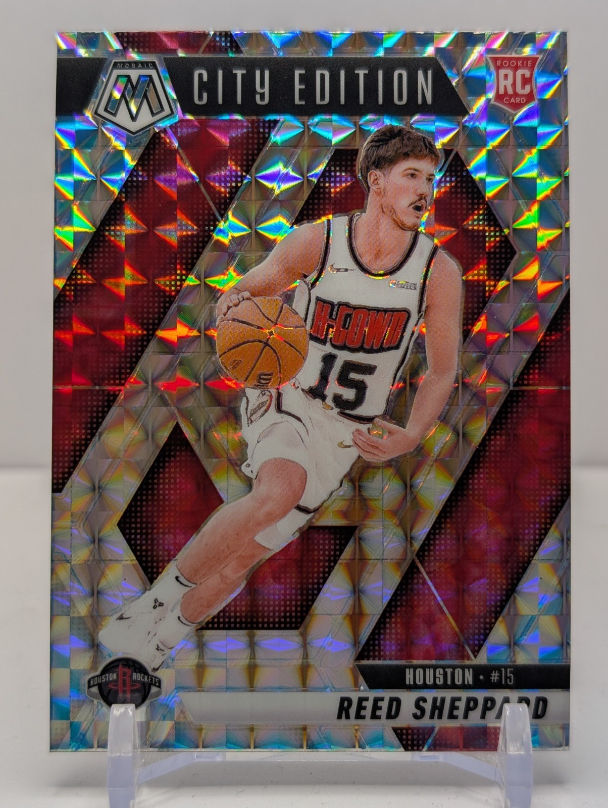 2024-25 Panini Mosaic - City Edition Reed Sheppard (RC) Silver Mosaic