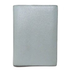 Auth HERMES Agenda/Note Cover Gray/Red Orange Leather - e60937