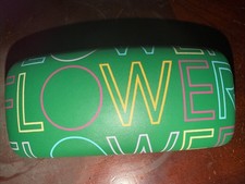FLOWER Eyewear Eyeglasses Sunglasses Hardshell Case Green Yellow Floral Textured