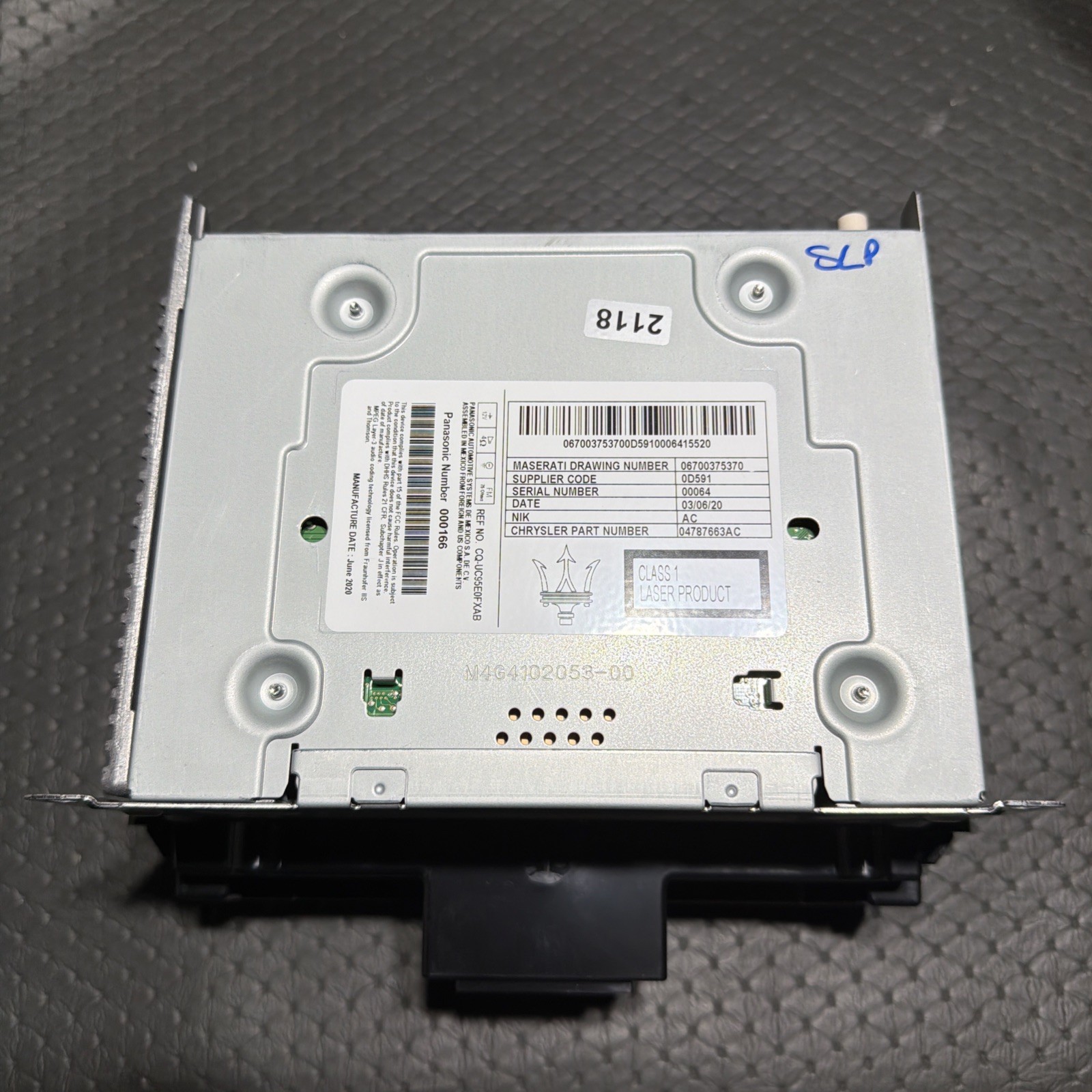 OEM Maserati Panasonic Navigator Telematics Gateway 670037537 Ghibli 2016 New