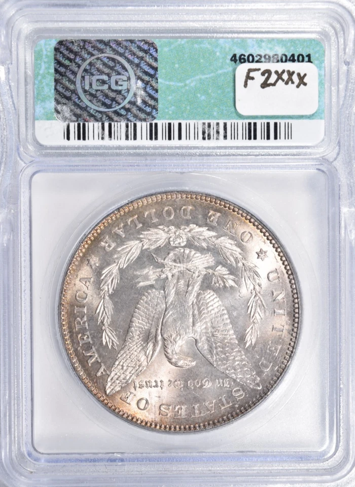 1878 7/8TF MORGAN DOLLAR ~ WEAK ~ BEAUTIFULLY BLUE/GRAY TONED ICG MS64! - Image 2 of 2