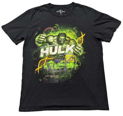 UNIVERSAL STUDIOS x THE INCREDIBLE HULK ROLLER COASTER Men Medium Black T-Shirt