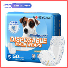 50 Pack Waist Disposable Dog Diapers Male wraps Belly Bands Pet Soft Small Size 