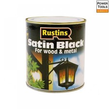 Rustins SATB1000 Satin Black Paint Quick Drying 1 Litre