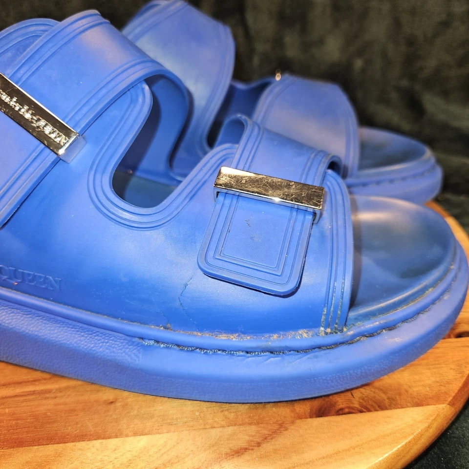 Alexander McQueen Limited Edition Sport Sandals Blue Mens Size 11 Made In Italy - Image 2 of 4