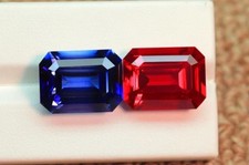 Natural Red Ruby And Blue Sapphire 19.40 Ct Certified Loose Gemstone Pair Lot