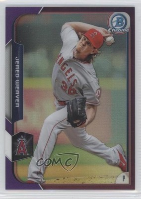 2015 Bowman Chrome Purple Refractor 93/250 Jered Weaver #11 0f8
