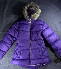Rothschild 1881 Girls Purple Puffy Fur Hooded Winter Ski Snow Coat 14 NWT
