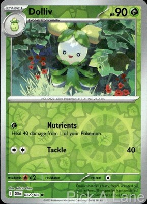Dolliv 022/182 Common Destined Rivals Pokemon Reverse Holo Near Mint