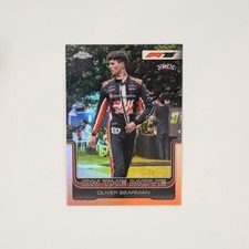 2025 Topps Chrome F1 Oliver Bearman RC On The Move Refractor #186