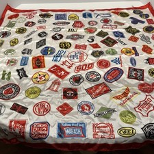 Vintage American Railroad Logos Silky Scarf 28"x28" Acetate, Made in Japan