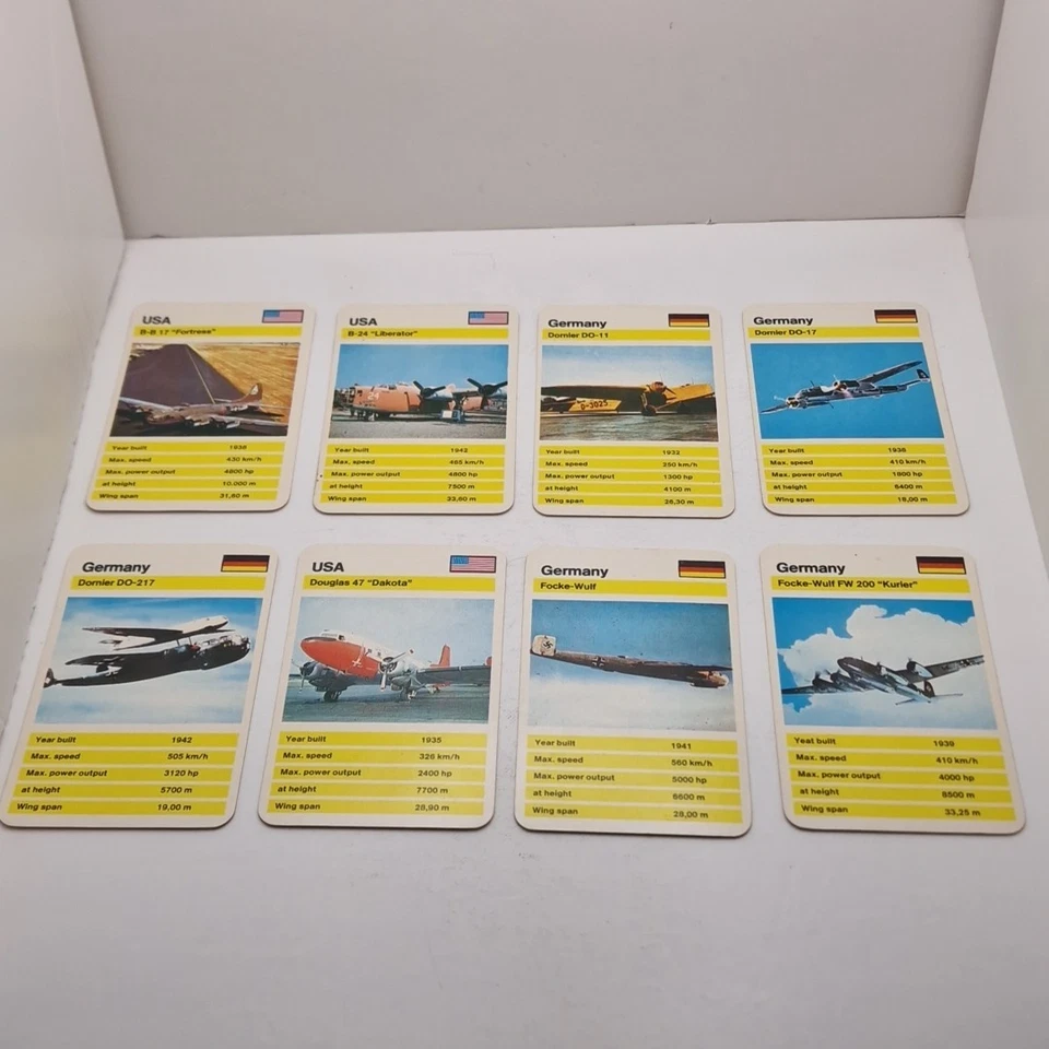 Vintage Waddingtons Top Trumps Universal Series 1982 Bombers - Image 4 of 4