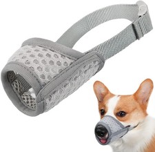 Gray Mesh Dog Muzzle for Small Dogs - Size Medium - NIP