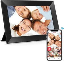 BIGASUO 10.1" WiFi Digital Picture Frame – Frameo 32GB Touchscreen Photo Frame