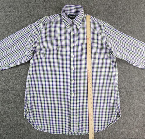 Brooks Brothers Shirt Mens Large Plaid Country Club Egyptian Cotton Made USA - Picture 14 of 16