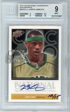LeBron James 2011 UD National Convention Autograph Card #NSCC-LJ 12/15 BGS 9
