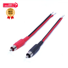 GaoZhuo 2-Pack RCA Male to Speaker Wire Adapter 5.5 inch/14cm, Black/Red
