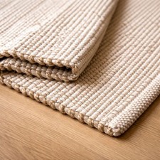 Jute Cotton Hand Woven Natural Farmhouse Area Rug for Living Room - Rustic Vi...
