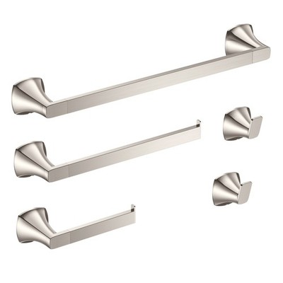 5 Pcs Towel Bar Set Bathroom Hardware Set Brushed Nickel Bath Accessories