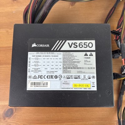 CORSAIR VS Series VS650 650 Watt 80+ White Certified Non-Modular Power Supply