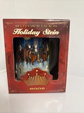 2005 Budweiser Holiday Stein W/ Box CS628 Christmas Mug & COA
