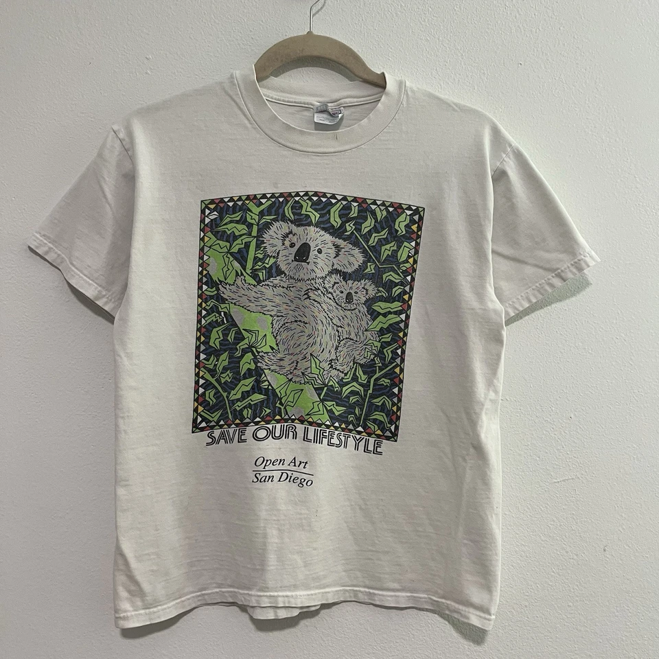 Camiseta Koala De Colección Grande L Conservación Naturaleza Camiseta Arte Abierto San Diego Promo Foto 2 de 4
