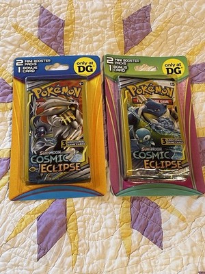 Pokemon Sun & Moon Cosmic Eclipse Lot Of 2 Hanger Packs 2021  (2 mini packs per)