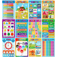 Educational Posters for Preschoolers Toddlers Kids Kindergarten Classrooms Alpha