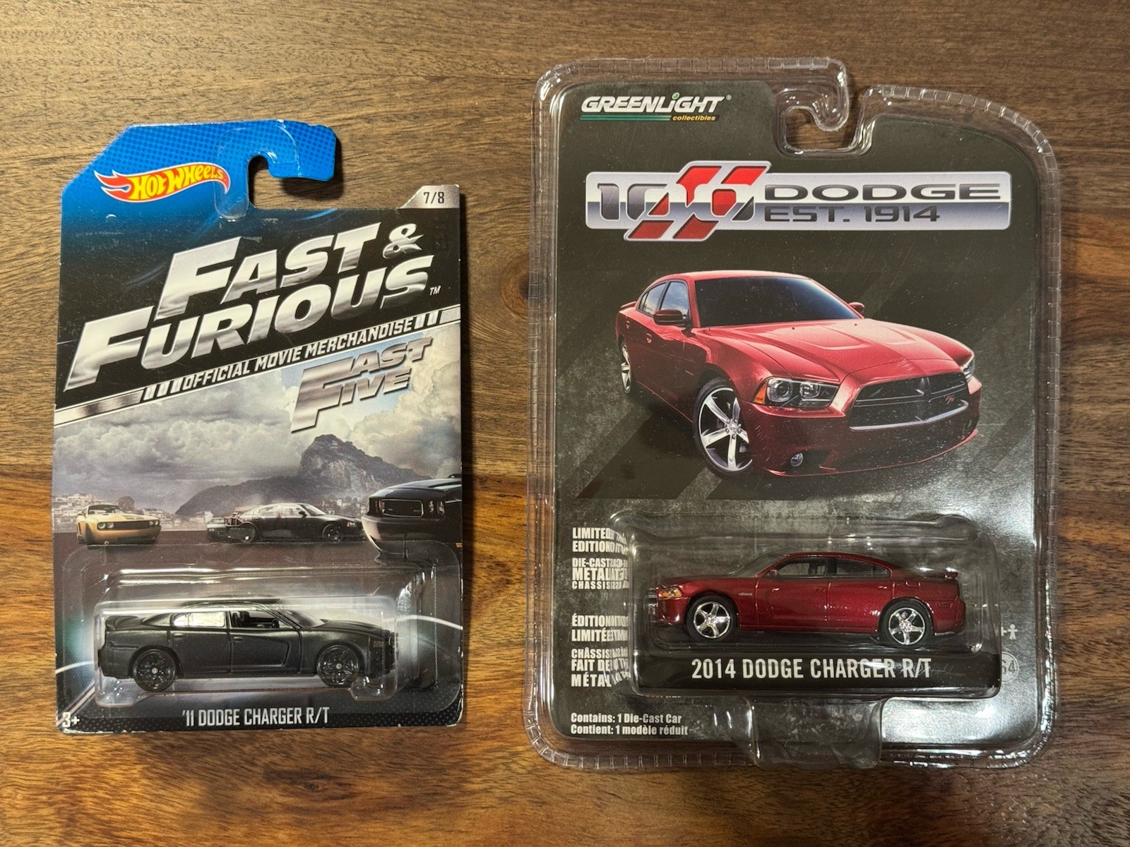 Hot Wheels Fast & Furious '11 Dodge Charger R/T & Greenlight 2014 Charger R/T
