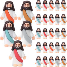 25 Pcs Little Jesus Figures Original Design Mini Rubber Jesus Toys to Hide and S