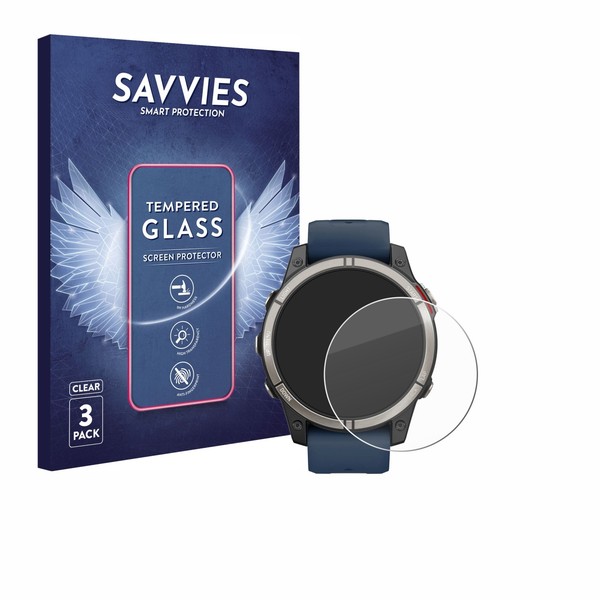 3X Savvies Schutzglas FüR Garmin Quatix 7 Pro Echt Glas Panzer Display 9H-image