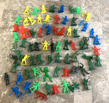 Vintage Army Men Military Figure Lot Cowboys Indians 1970s 60s 70s Plastic Set 