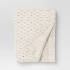 Chunky Chenille Throw Ivory - Threshold