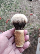 Restored Vintage Elk Antler Handle Shaving Brush New 20mm Badger Knot