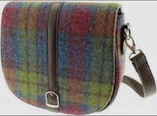 Brand New. GLEN APPIN HARRIS TWEED BEAULY HANDBAG - MULTI COLOUR TARTAN