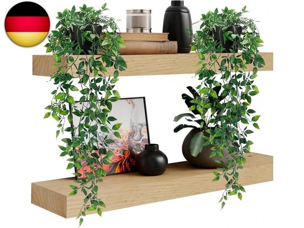 2 StüCk KüNstliche HäNgepflanzen Mit TöPfen KüNstliche HäNgend Eukalyptus 65Cm L-image